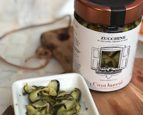 Zucchini in glass jars